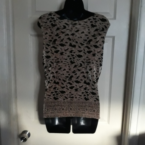 Plisse women's cheetah print tank top size large A-47 - Picture 3 of 4